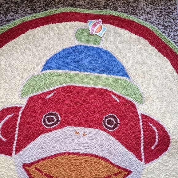 Red Monkey Kids Fun Cute Throw Rug - Picture 6 of 7